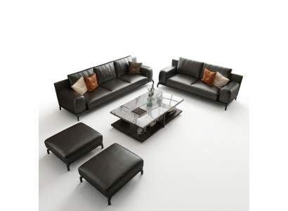 Ensemble de canapé de luxe italien en 3+2 + tabouret canapé en 3 pièces.