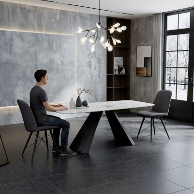 Groupe de salle à manger design Table + 4 chaises Siège Rembourrage Suite Tables Chaise inclinable