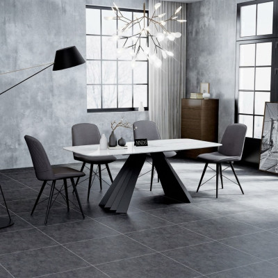 Groupe de salle à manger design Table + 4 chaises Siège Rembourrage Suite Tables Chaise inclinable