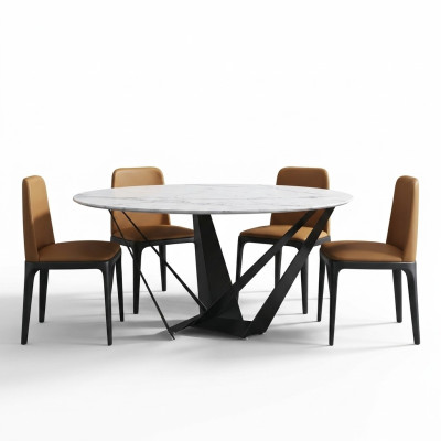 Table ronde de luxe, tables à manger design de 130 cm, tables rondes de conférence.