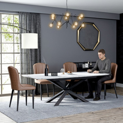 Meubles design italiens Table à manger Bureau Conférence Table de luxe en métal