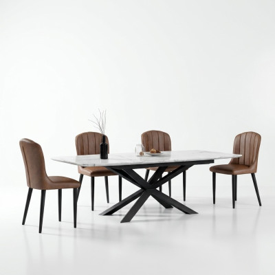 Meubles design italiens Table à manger Bureau Conférence Table de luxe en métal