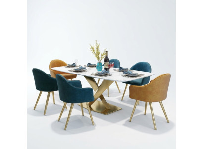 Table à manger Mobilier de designer italien Bureau de conférence Table de luxe en métal