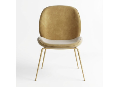 Chaise 1x Design de luxe Rembourrage Chaises de designer Siège Lehn Bureau Salle à manger