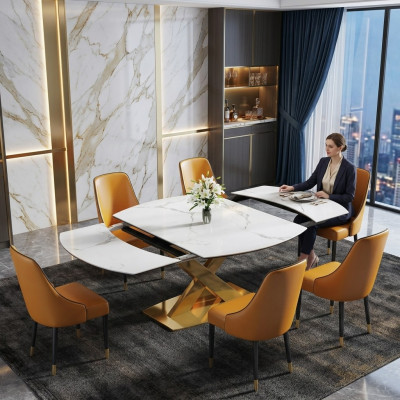 Groupe de salle à manger de meubles de style multifonction Siège Rembourrage Table Suite