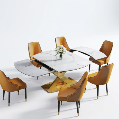Groupe de salle à manger de meubles de style multifonction Siège Rembourrage Table Suite