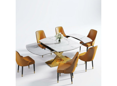 Groupe de salle à manger de meubles de style multifonction Siège Rembourrage Table Suite