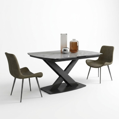 Design Groupe de salle à manger Table + 2 chaises Siège Suite de rembourrage Tables dossier