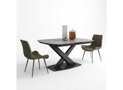 Design Groupe de salle à manger Table + 2 chaises Siège Suite de rembourrage Tables dossier