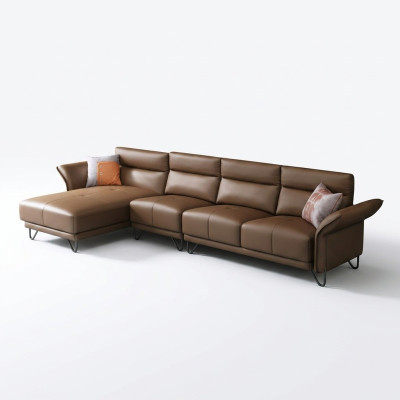 Moderne Wohnlandschaft Ecksofa Couch Polster Ledersitz Eck-Suite