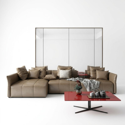Paysage de vie Canapé d'angle en L Fauteuil Ensemble Ensemble de canapé moderne Italie