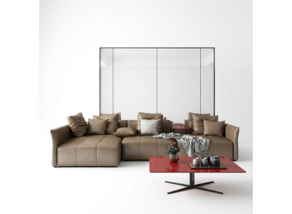 Paysage de vie Canapé d'angle en L Fauteuil Ensemble Ensemble de canapé moderne Italie