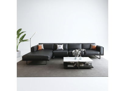 Canapé d'angle Ensemble de rembourrage Décor Paysage de vie en forme de L Canapé designer Canapé