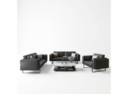 Meubles de bureau de luxe Canapé en cuir Canapé en cuir Suite 3+2+1 + Table basse 4pcs