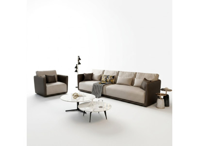 Ensemble complet Ensemble de canapé 4+1 Siège Canapé Table Design Paysage vivant