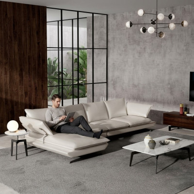 Canapé d'angle Canapé Sofa Rembourrage Paysage vivant Coin Déco Canapés Ensemble en forme de L