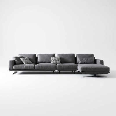 Sofa en cuir design Canapé d'angle Rembourrage Canapé d'angle Siège Décoration d'angle Suite en forme de L