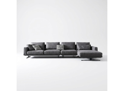Sofa en cuir design Canapé d'angle Rembourrage Canapé d'angle Siège Décoration d'angle Suite en forme de L