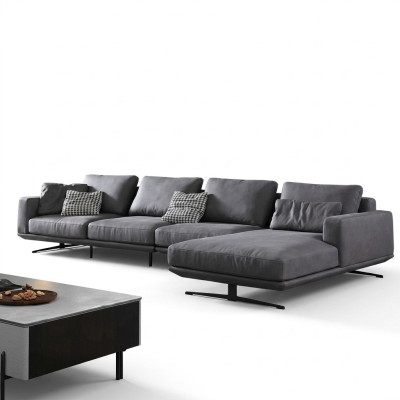 Salon de style italien Mobilier de salon en forme de L Textile Coin de siège suite pad