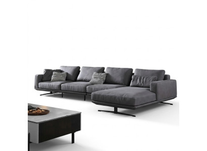 Salon de style italien Mobilier de salon en forme de L Textile Coin de siège suite pad