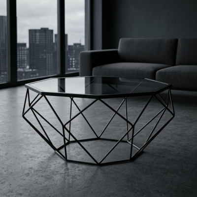 Table basse de conception avec table d'appoint 2 pièces. Ensemble de tables de canapé en acier inoxydable