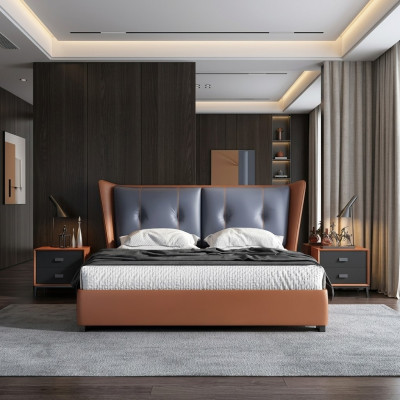 Chambre Italienne Lits Mobilier de Style Designer Lit + 2 Tables de Chevet