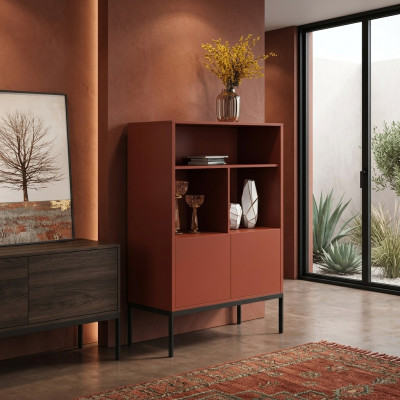 Commode italienne de style meubles de designer, armoires de garde-robe hautes orange