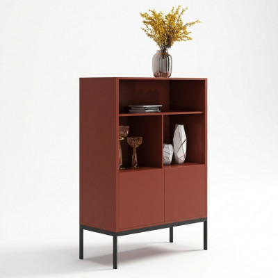 Commode italienne de style meubles de designer, armoires de garde-robe hautes orange