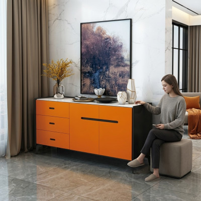 Meubles de style italien Commode haute Armoires de garde-robe design Orange