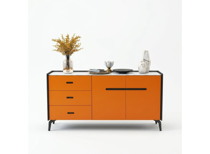 Meubles de style italien Commode haute Armoires de garde-robe design Orange