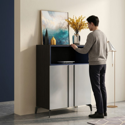 Design Commode Buffet Côté Buffet Bas Armoire Étagère Décorative Salon de Luxe