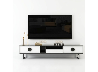 Bahut TV 200 cm Armoire TV Bas Buffet Commode Meuble de rangement pour salon nouveau