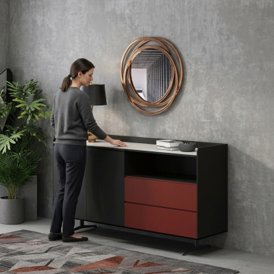 Commode de designer italien Style Mobilier Haute Armoire Armoires Orange