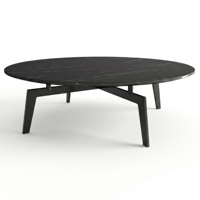 Canapé design rond de style italien, table basse, tables d'appoint, table ronde.