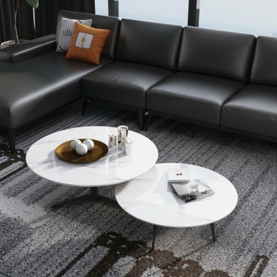 Ensemble rond 2x Table basse Table d'appoint Décoratif Designer Salon
