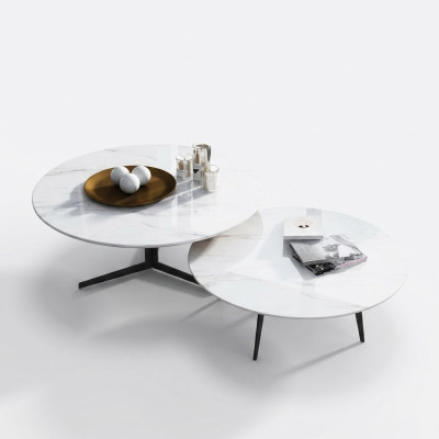 Ensemble rond 2x Table basse Table d'appoint Décoratif Designer Salon