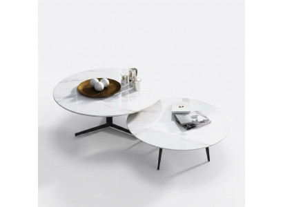 Ensemble rond 2x Table basse Table d'appoint Décoratif Designer Salon