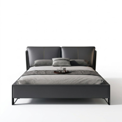 Décoration de lit design - lits doubles luxueux pour hôtels, chambre de sommeil en cuir
