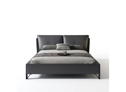Décoration de lit design - lits doubles luxueux pour hôtels, chambre de sommeil en cuir