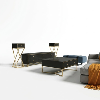 Meubles design italien 2 pièces. Ensemble commode + Table basse laquée