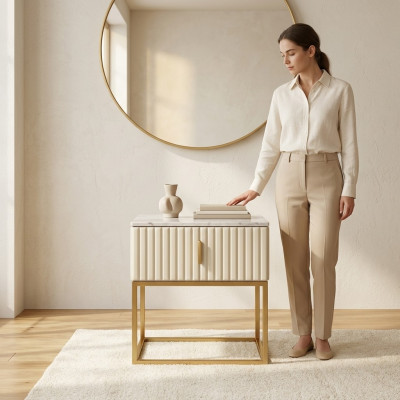 Table de console de nuit Commode de chevet Chambre Armoire de chambre Tables Consoles