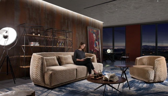 Canapé design Ensemble de canapés 3+1 places Canapé rembourré Suite de mobilier italien