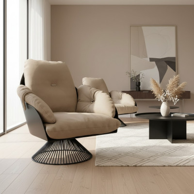 Fauteuil Club Lounge Design Fauteuil Inclinable Canapé Rembourrage 1 Place TV Cuir Rotatif