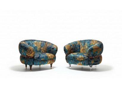 Fauteuil Club Lounge Designer Canapé TV Chaise Chaises Tapisserie Siège Mobilier Textile