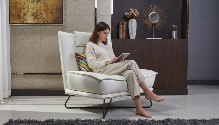 Luxus Stuhl Polsterung Cocktail Entspannung Lounge Club Sessel Möbeldesign Sessel Weiß