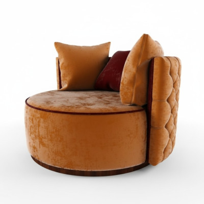 Fauteuil Club Chesterfield rond Canapé rond Sofa rond Chaises de relaxation rondes Chaise rembourrée.