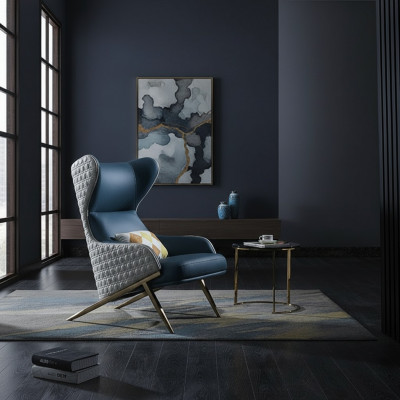 Fauteuil Canapé design Canapé Sofa Relax Cuir Lounge Club Rembourrage Siège Luxe Turquoise neuf