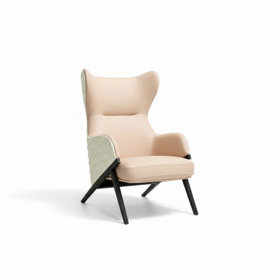 Fauteuil Canapé Design Canapé Siège Luxe Beige nouveau Détente Cuir Lounge Club Tapisserie