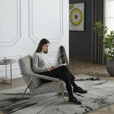 Fauteuil Design Canapé Canapé Relax Tissu Salon Luxe TV Club Rembourrage Siège