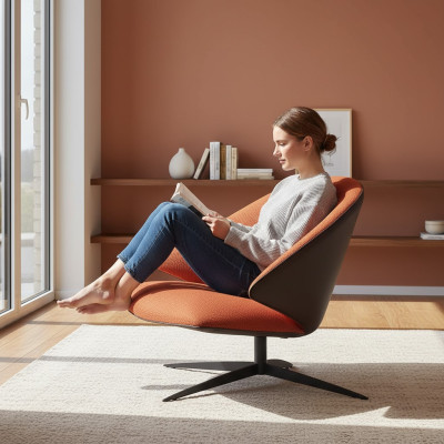 Fauteuil de design Canapé Canapé Relax Tissu Salon Luxe TV Club Rembourrage Seater